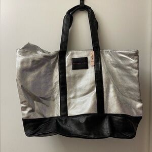 Victoria's Secret Silver and Black Tote Bag